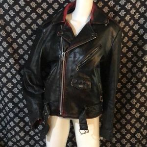 Vintage leather biker jacket